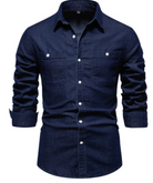 Jermaine | Stylish Denim Chest-Pocket Shirt - Valereo