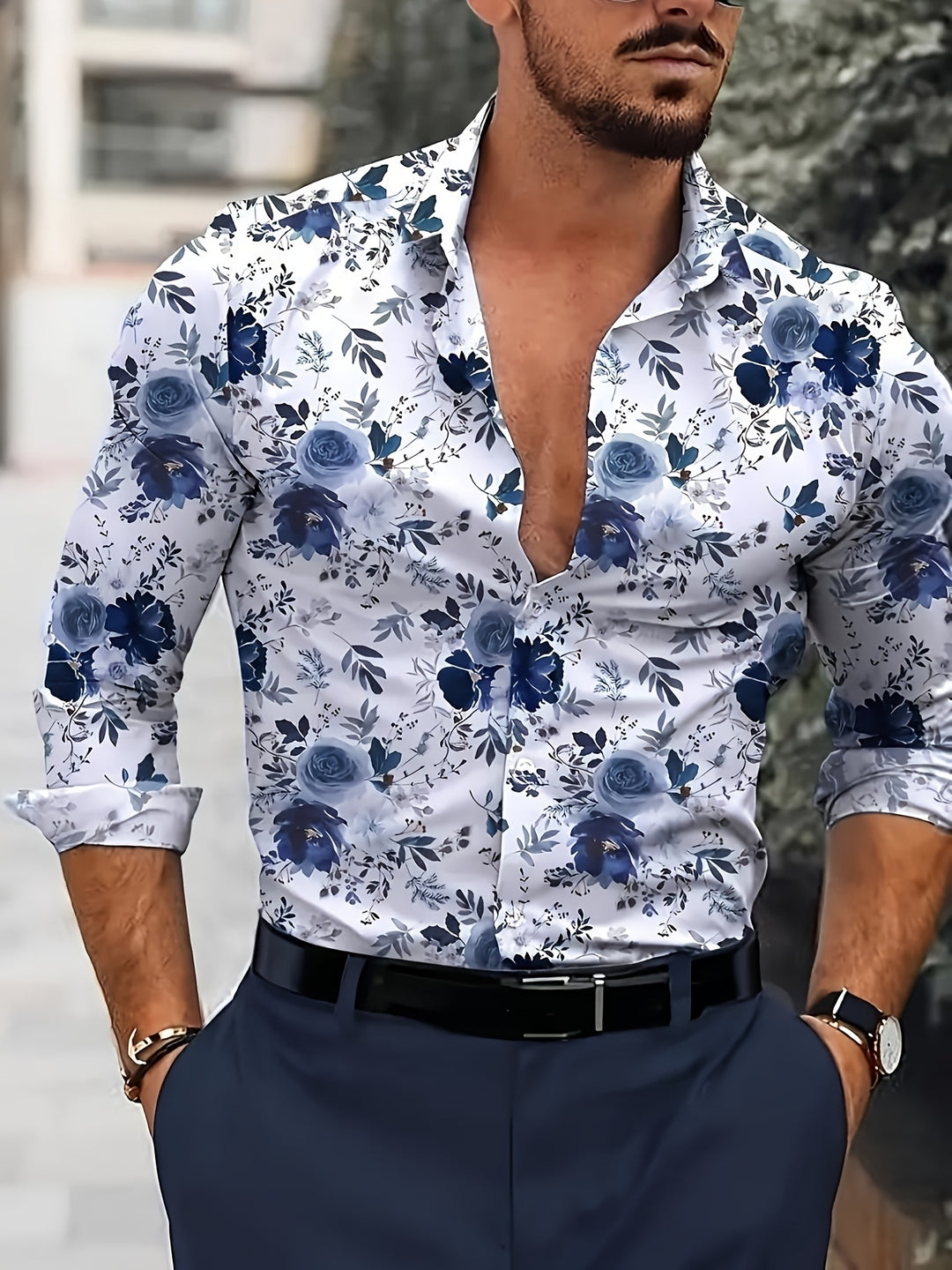 Jermaine | Stylish Floral Button-Up Shirt - Valereo