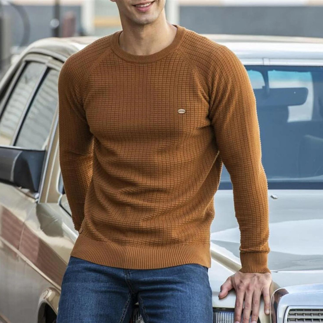Jermaine | Stylish Waffle Knit Sweater - Valereo