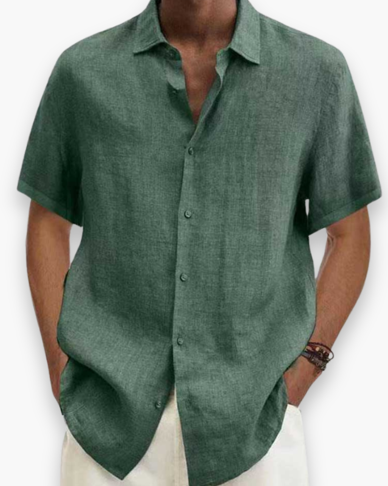Julian | Breathable Linen Short-Sleeve Shirt - Valereo
