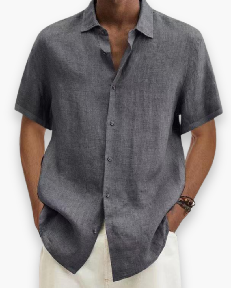 Julian | Breathable Linen Short-Sleeve Shirt - Valereo