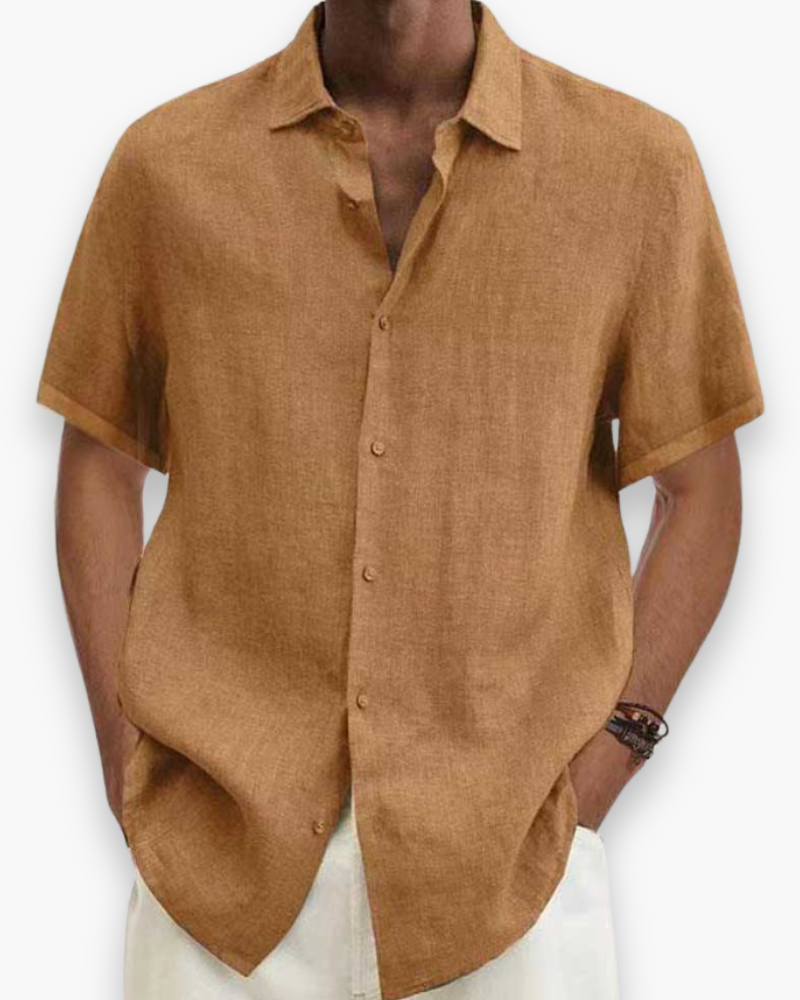 Julian | Breathable Linen Short-Sleeve Shirt - Valereo