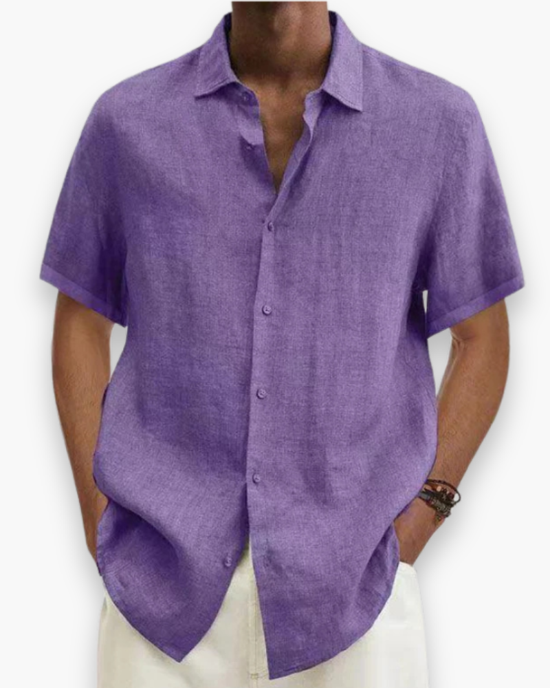 Julian | Breathable Linen Short-Sleeve Shirt - Valereo
