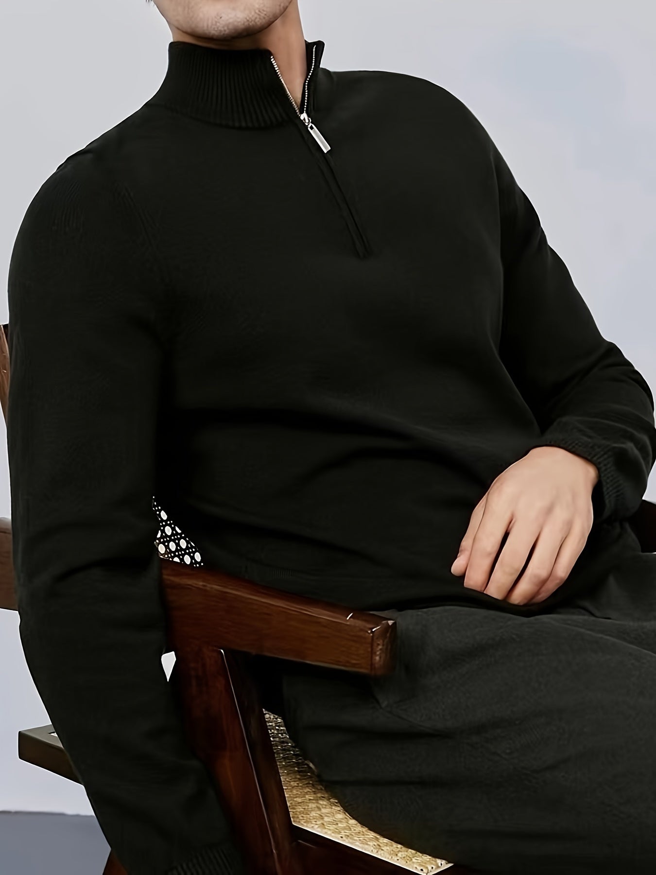 Julian | Modern Quarter-Zip Ribbed Sweater - Valereo