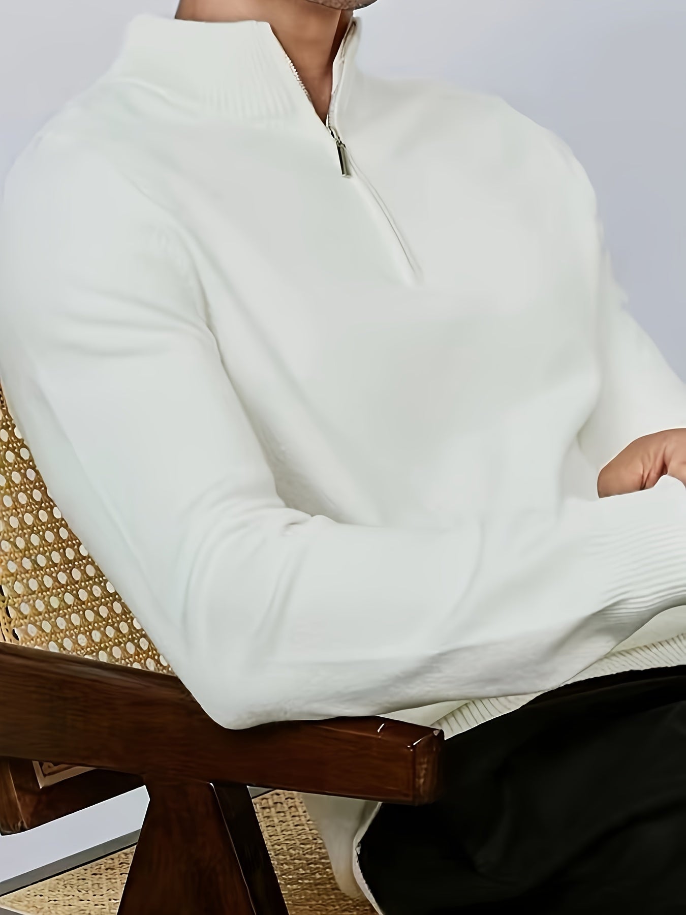 Julian | Modern Quarter-Zip Ribbed Sweater - Valereo
