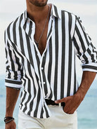 Julian | Relaxed Striped Button-Up Shirt - Valereo
