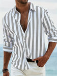 Julian | Relaxed Striped Button-Up Shirt - Valereo