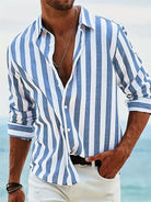 Julian | Relaxed Striped Button-Up Shirt - Valereo