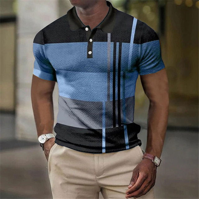 Lucas | Modern Colorblock Striped Polo Shirt - Valereo