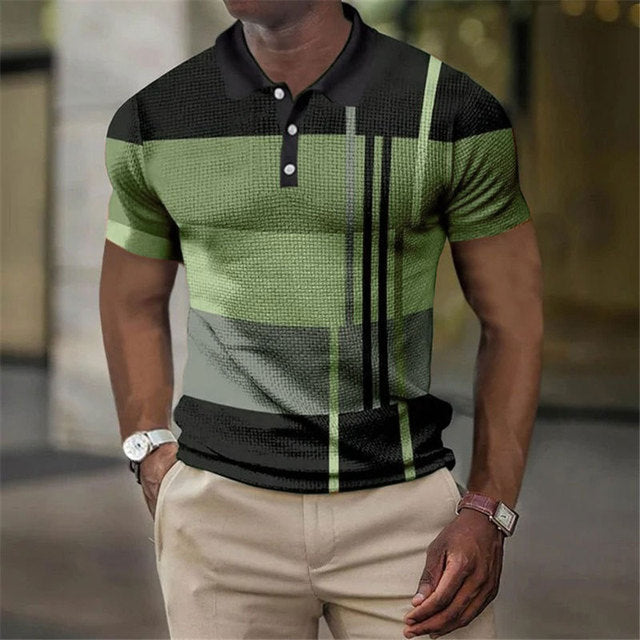Lucas | Modern Colorblock Striped Polo Shirt - Valereo