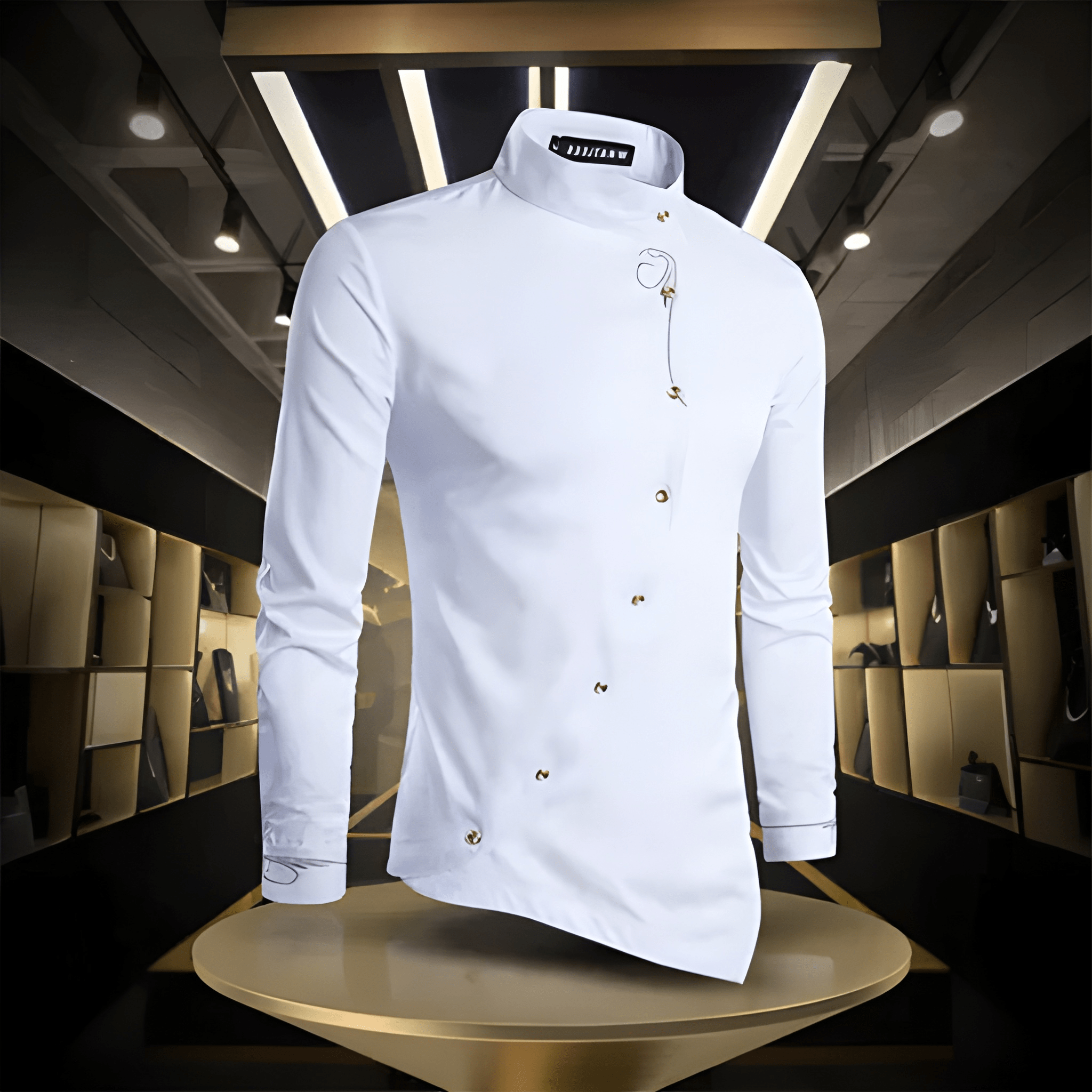 Lucas | Modern Mandarin Collar Shirt - Valereo