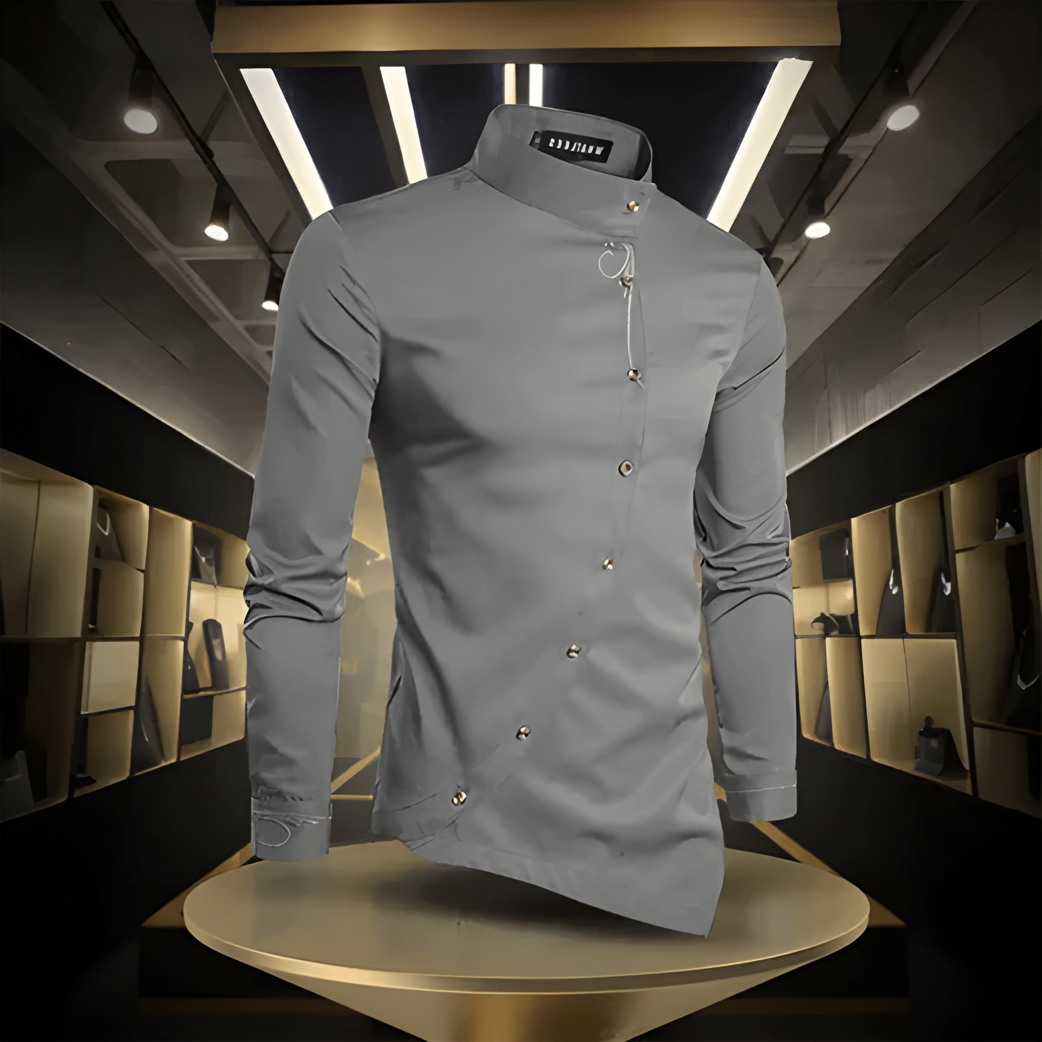 Lucas | Modern Mandarin Collar Shirt - Valereo