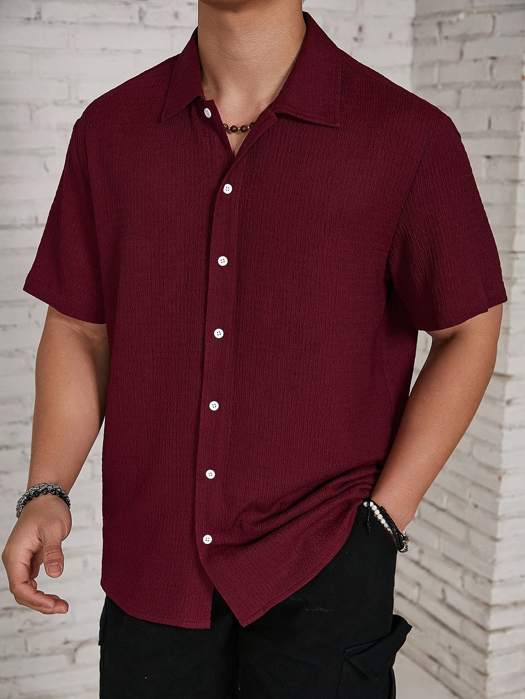 Lucas | Relaxed Textured Button-Up Shirt - Valereo