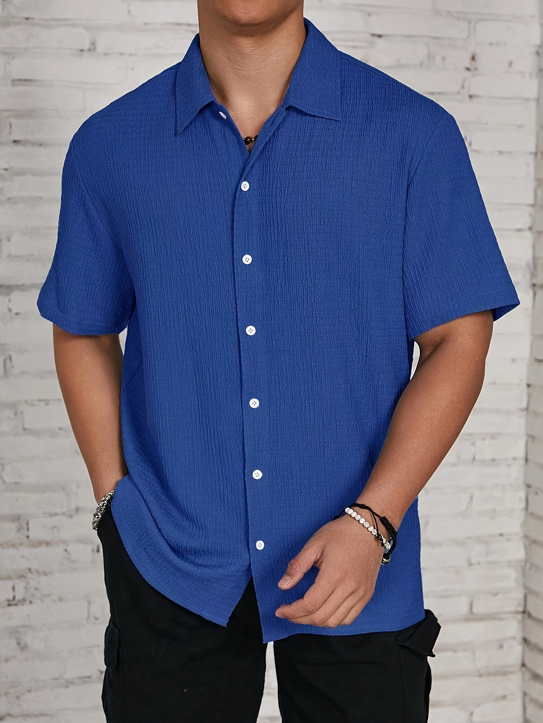 Lucas | Relaxed Textured Button-Up Shirt - Valereo