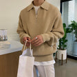 Walter | Classic Waffle-Knit Quarter-Zip Sweater