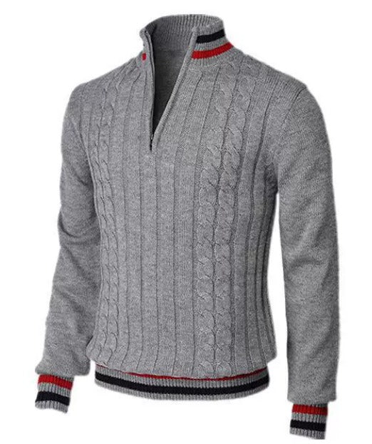 Marcus | Classic Cable Knit Quarter-Zip Sweater - Valereo