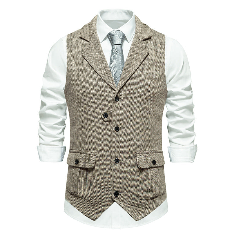 Marcus | Classic Herringbone Tailored Vest