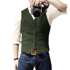 Marcus | Refined Tweed Button Vest - Valereo