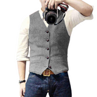 Marcus | Refined Tweed Button Vest - Valereo