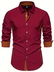 Marcus | Stylish Contrast Trim Slim-Fit Shirt - Valereo
