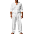 Mason | Breathable Linen Band-Collar Shirt - Valereo