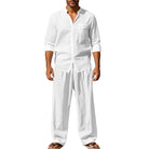 Mason | Breathable Linen Band-Collar Shirt - Valereo