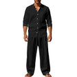 Mason | Breathable Linen Band-Collar Shirt - Valereo