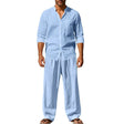 Mason | Breathable Linen Band-Collar Shirt - Valereo