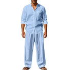 Mason | Breathable Linen Band-Collar Shirt - Valereo