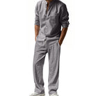 Mason | Breathable Linen Band-Collar Shirt - Valereo