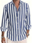 Mason | Classic Striped Button-Up Shirt - Valereo