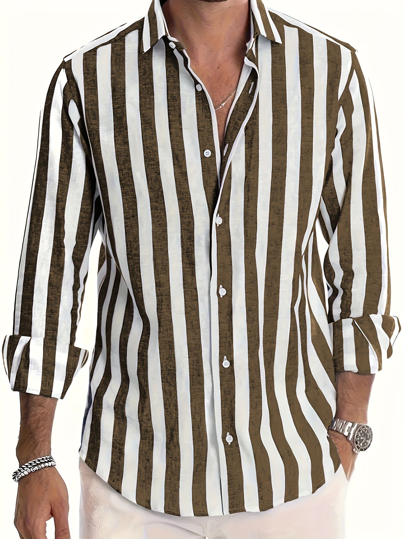 Mason | Classic Striped Button-Up Shirt - Valereo