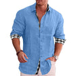 Mason | Stylish Linen Contrast-Trim Shirt - Valereo
