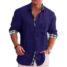 Mason | Stylish Linen Contrast-Trim Shirt - Valereo