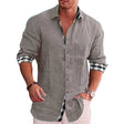 Mason | Stylish Linen Contrast-Trim Shirt - Valereo
