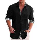 Mason | Stylish Linen Contrast-Trim Shirt - Valereo