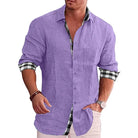 Mason | Stylish Linen Contrast-Trim Shirt - Valereo