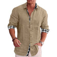 Mason | Stylish Linen Contrast-Trim Shirt - Valereo