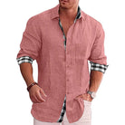 Mason | Stylish Linen Contrast-Trim Shirt - Valereo