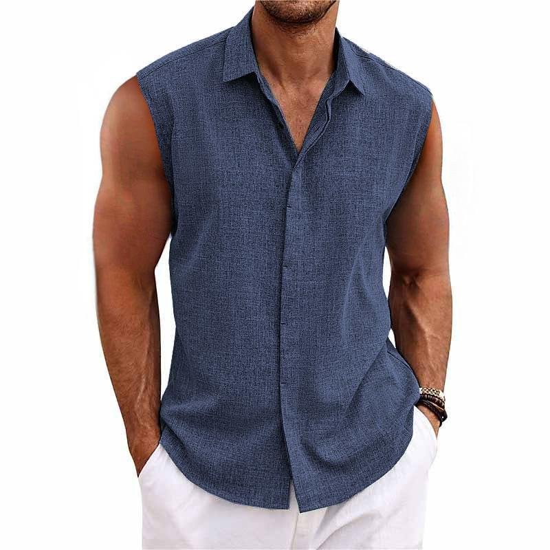 Matthew | Breathable Linen Sleeveless Shirt - Valereo