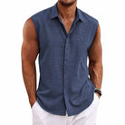 Matthew | Breathable Linen Sleeveless Shirt - Valereo