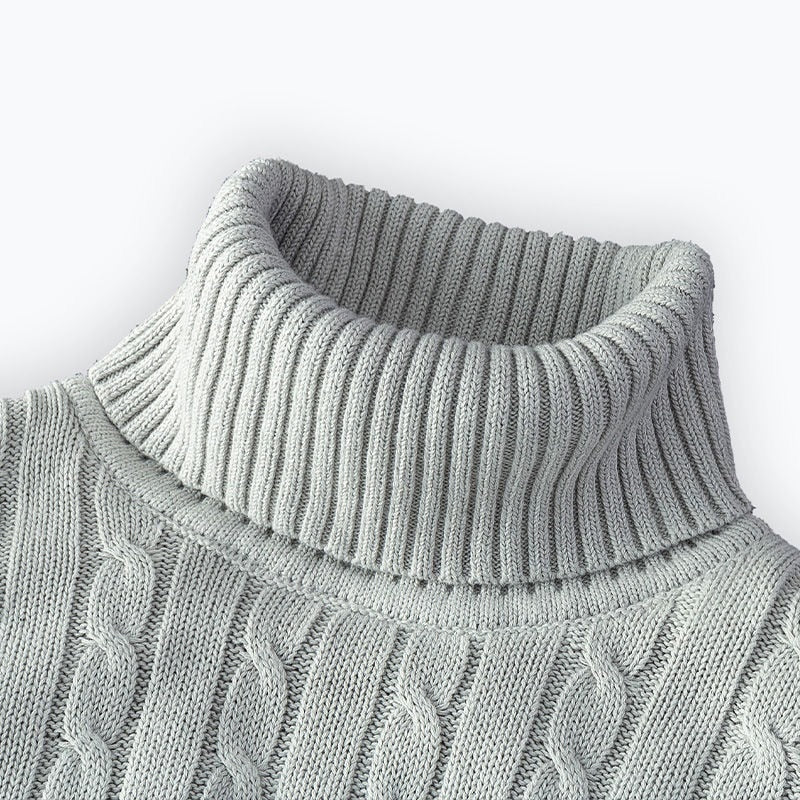 Matthew | Classic Cable Knit Turtleneck Sweater - Valereo