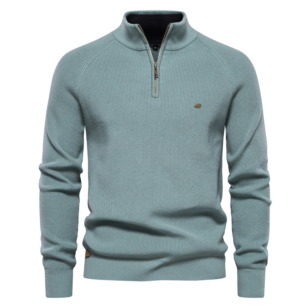 Matthew | Classic Quarter-Zip Ribbed Sweater - Valereo