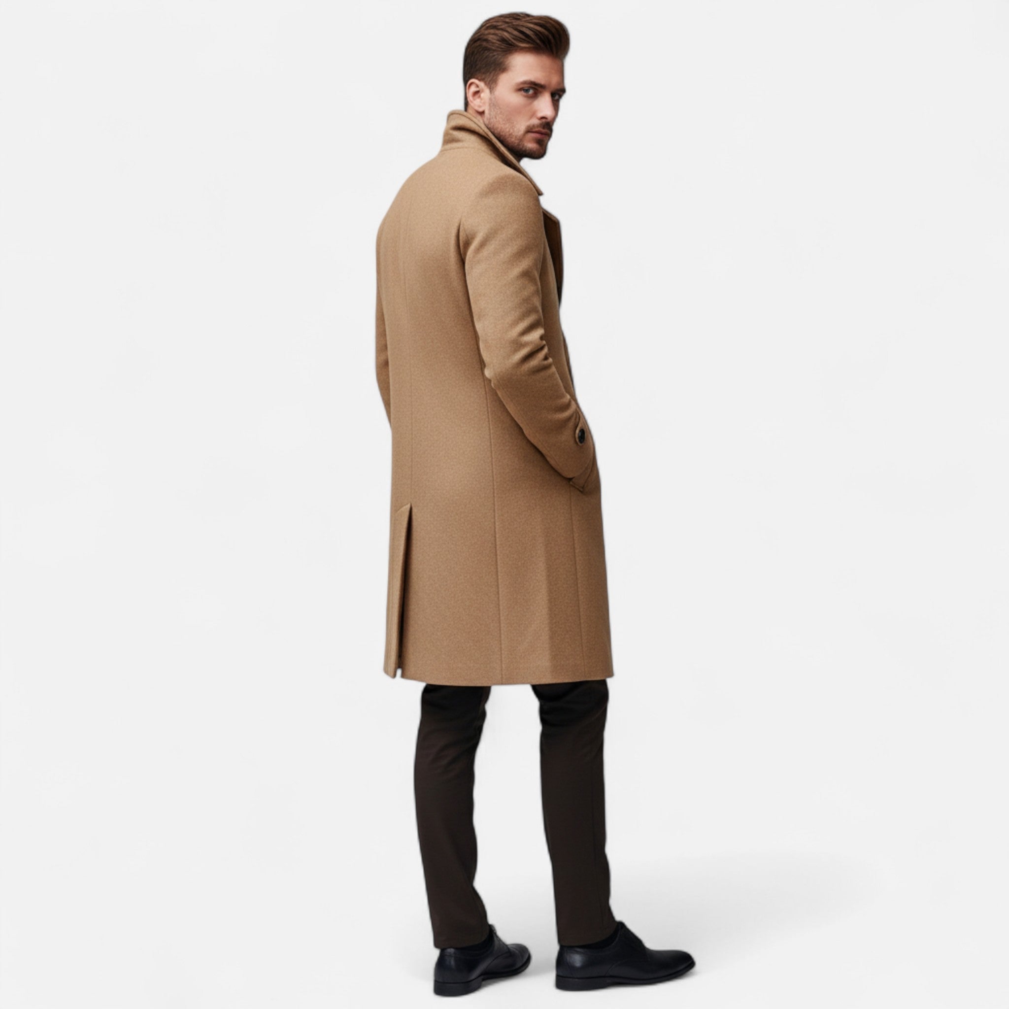 Matthew | Elegant Double-Breasted Wool Trench Coat - Valereo