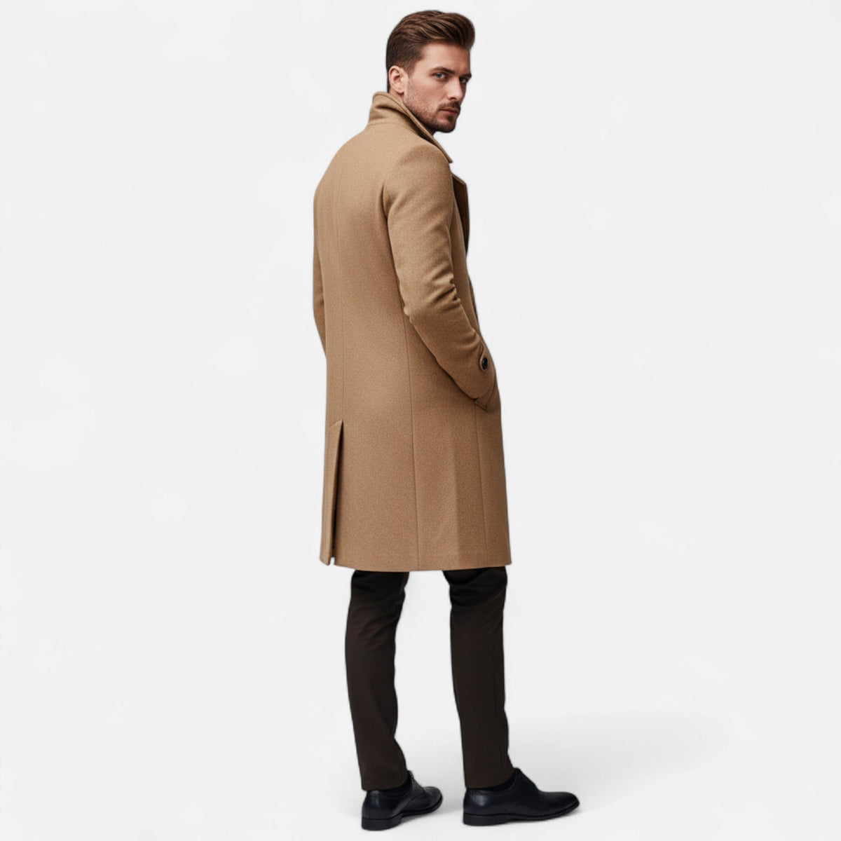 Matthew | Elegant Double-Breasted Wool Trench Coat - Valereo