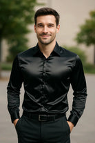 Matthew | Luxury Satin Slim-Fit Shirt - Valereo