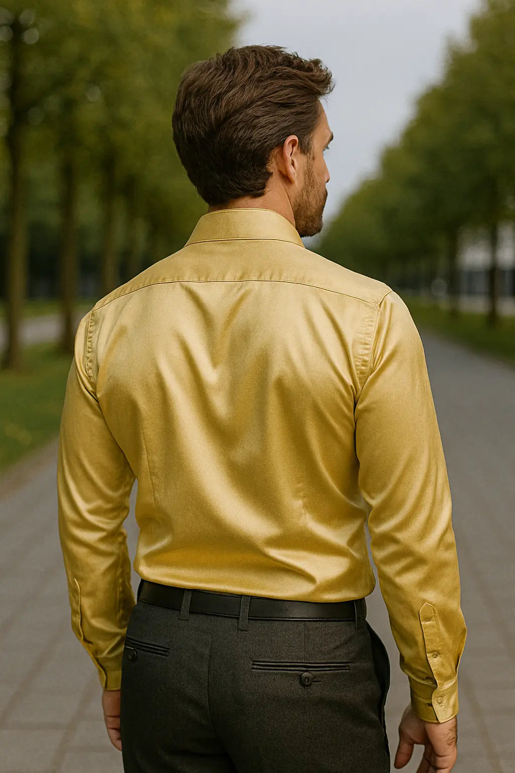 Matthew | Luxury Satin Slim-Fit Shirt - Valereo