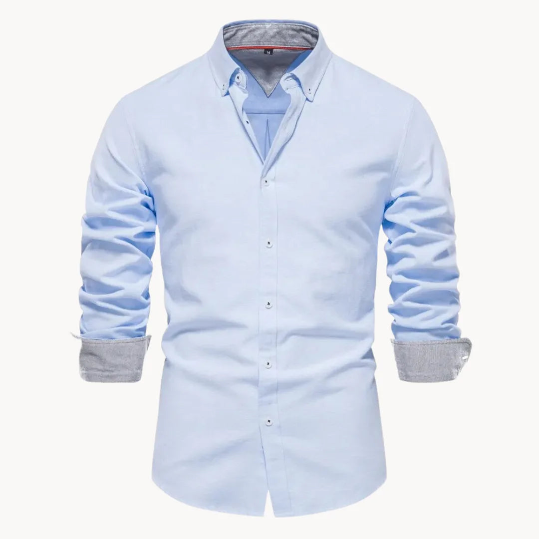 Matthew | Refined Contrast Button-Up Shirt - Valereo