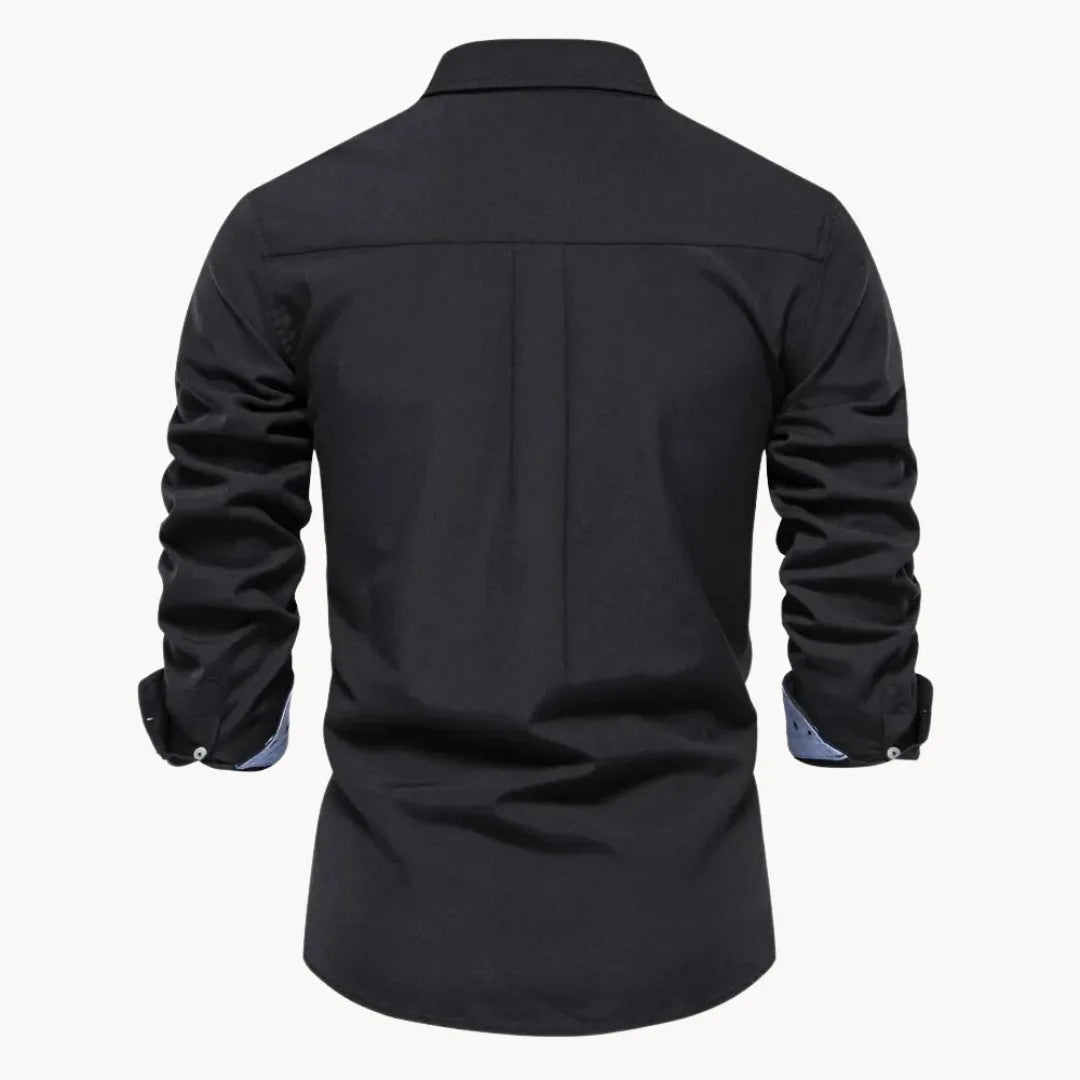 Matthew | Refined Contrast Button-Up Shirt - Valereo