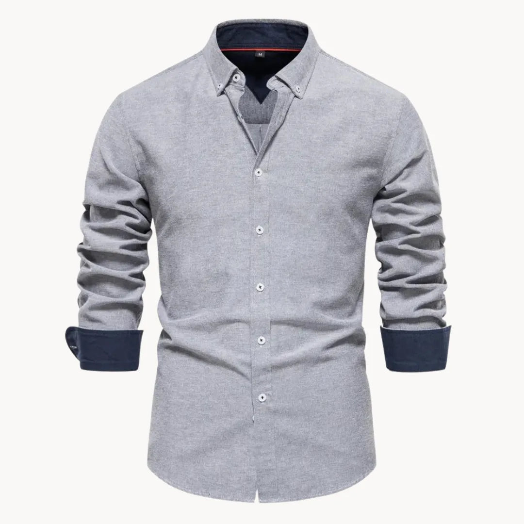 Matthew | Refined Contrast Button-Up Shirt - Valereo